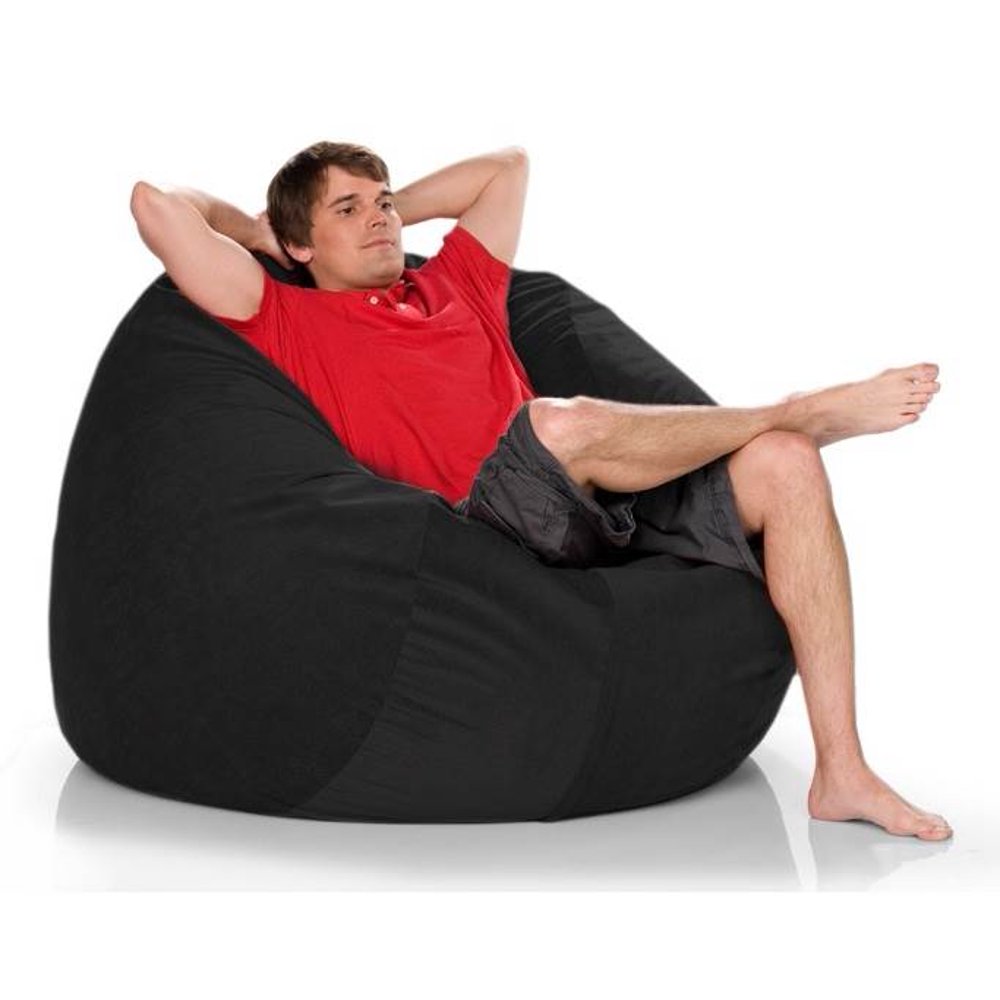 Jaxx Sac 4 ft. Black Microsuede Foam Bean Bag