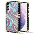 thumbnail image 2 of FKBRCL4U Compatible with Samsung Galaxy S22 Plus Case, Holographic Abstract Iridescent Textures Luxury Golden Decoration for Girl Women Soft TPU Shockproof Protective Hard PC Back, 2 of 7