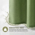 thumbnail image 3 of Unique Bargains Solid Color Linen-Like Shower Curtain with Hooks Green 71"W x 71"L, 3 of 5