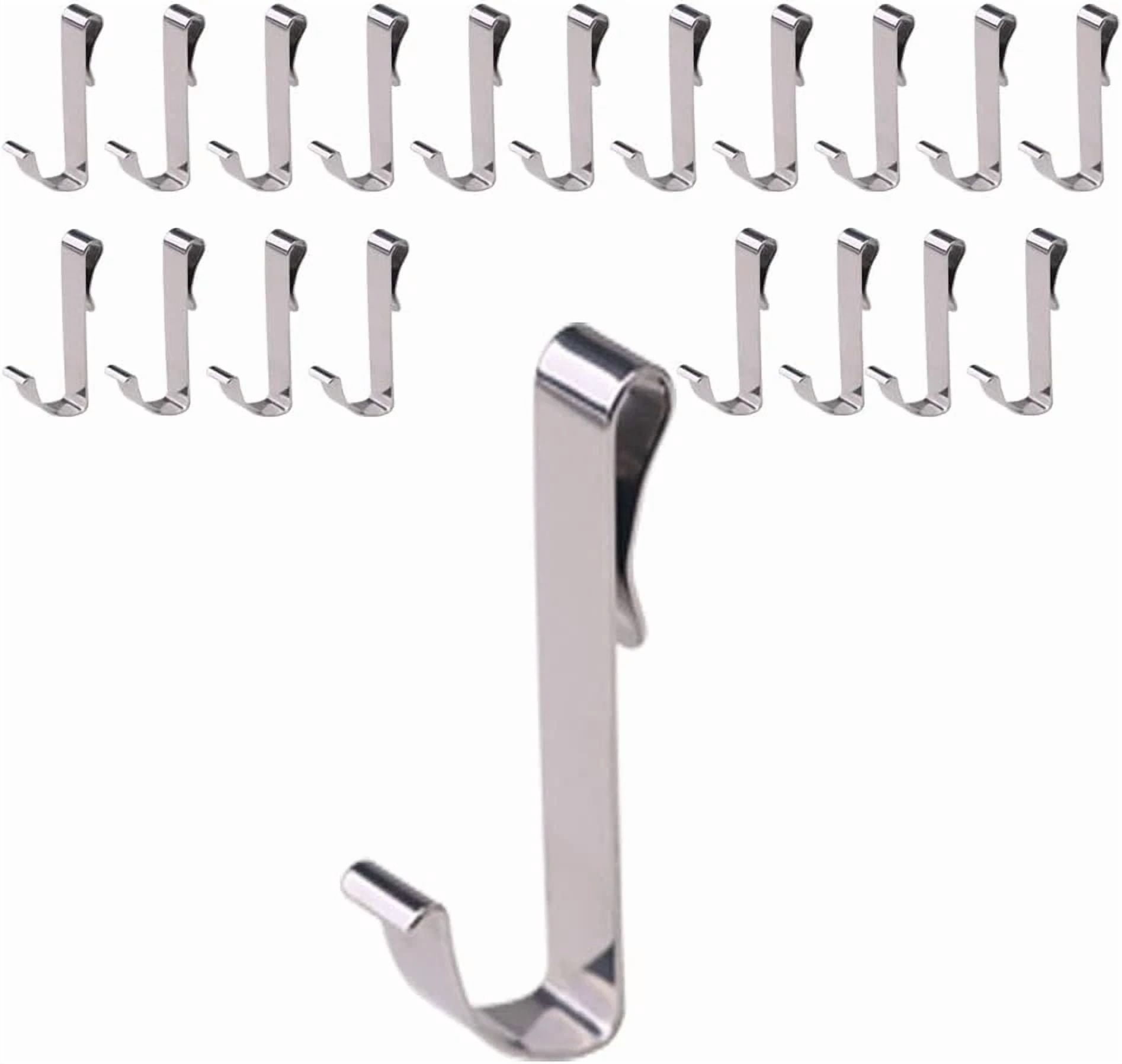 CRESTIN- 20 Pack J Shaped Hook Stainless Steel Hanger Clip-On Hook,Hanging Sink Grid Hook