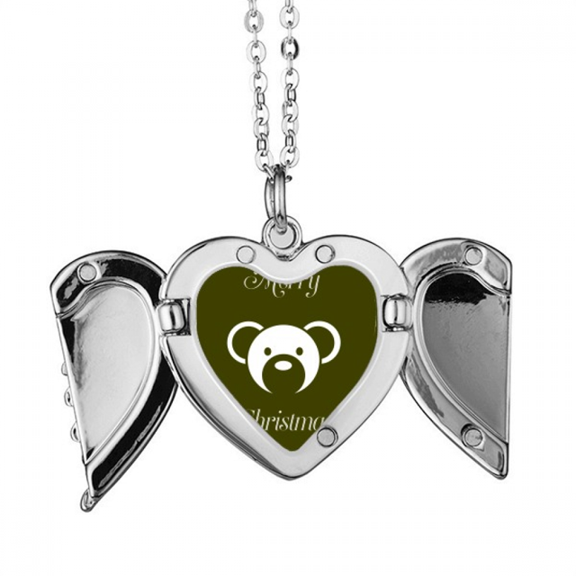 Oso, Feliz Navidad Alas de ángel collar colgante regalo de moda Unbranded M