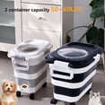 thumbnail image 4 of 2pack 25 lbs Dog Food Storage Container,Collapsible Dog Food Container with Scoop,Pet/Dog/Cat/Bird Food/Cat litter Storage Containers to Keep Dry,Easy to Move.(Black+white), 4 of 7