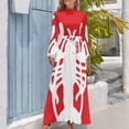 thumbnail image 3 of White Lobster on Red Background Long Dress dresses for womens wedding guest dress summer clothes, 3 of 4