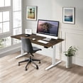 thumbnail image 5 of Mount-It! Electric Sit-Stand Desk with 55" Desktop, Ergonomic, White Frame, Oak Brown, 5 of 10