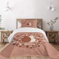 thumbnail image 3 of Ambesonne Hedgehog Quilted Bedspread Set 2 Pcs, Autumn Elements Pine, Twin Size, Coral Brown, 3 of 6