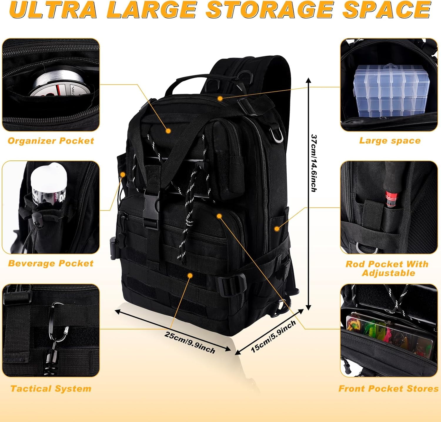 139PCS Tackle Box Backpack Fishing Kit with Waterproof Storage and Accessories for Men Women