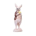 thumbnail image 2 of POLISE Spaces Easter Bunny Resin Figurine 7.9x2.4x2.4 Inch, Multicolor Rabbit Statue in Brown Gold Silver Blue Yellow, Decorative Idyllic Ornament for Living Room Home Office Shelf Table Spring Decor, 2 of 8