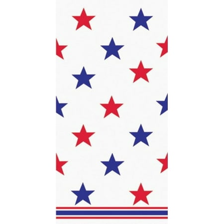 Club Pack of 240 Red, White and Blue Patriotic Stars Printed Hanky Swankies Pocket Facial Tissues