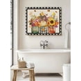 thumbnail image 6 of Hello Fall Canvas Print Wall Art Framed Canvas Art Wall Decor Farm Sunflower Plants Black Buffalo Plaid Pictures Painting Morden Artwork for Living Room Bedroom, Ready to Hang - 16"x20", 6 of 6