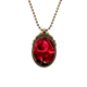 thumbnail image 1 of Rojo oscuro Rosas Flores Collar Colgante Vintage de bronce antiguo de joyeria de lujo de regalo Unbranded  M, 1 of 3