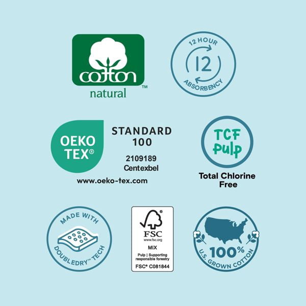 Chlorine Free Cotton-Lined Disposable Diapers