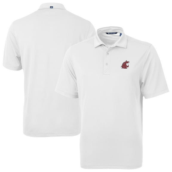 Men's Cutter & Buck White Washington State Cougars Virtue Eco Pique Recycled Polo