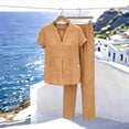 thumbnail image 6 of TaTaai Two Piece Casual Sets for Women V-Neck Button Front Top Long Pants with Pockets Drawstring Waist Loose Summer Outfits, 6 of 6