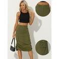 thumbnail image 2 of DARING DIVA Women's Y2K Adjustable Casual A-Line Midi Jean Skirt M Army Green, 2 of 6