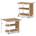 thumbnail image 3 of Giantex Sofa Side Table, Mobile End Table, Rolling Bedside Table w/Metal Frame, Natural, 3 of 6