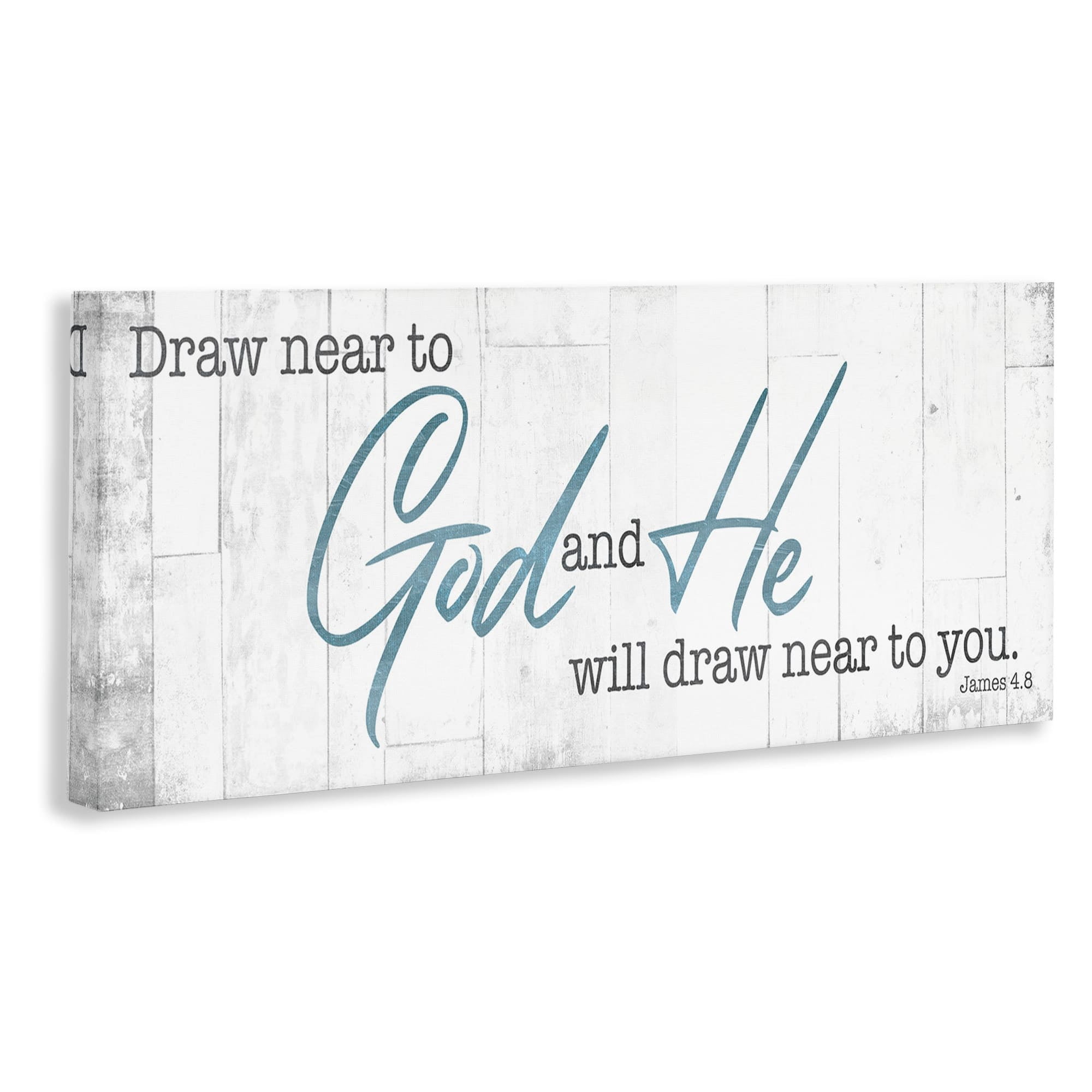 Stupell Industries Draw Near to God Phrase Charming Faith Based Canvas Wall Art by Milli Villa