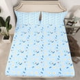 thumbnail image 2 of Manfei Cartoon Floral Daisy Queen Sheet Sets,Rustic Plant Flat Sheet,Blue White Queen Fitted Sheet For Boys Girls,Breathable Home Decor,4 Pieces, 2 of 7