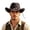 Coffee, variant on Wide Curved Brim Western Cowboy Hat Decorative Beaded Lightweight Felt Fedora Hat Travel Party Vintage Sun Hat For Men Women Black