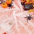 thumbnail image 3 of 1 Yard White Spider Web Lace Fabric 140cm/55.12 Inch Width Gothic Sheer Lace Fabric Polyester Net Fabric Non-Stretch Mesh Fabric Clothing Accessories for Halloween Tablecloth, 3 of 7
