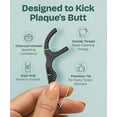 thumbnail image 3 of Dental Floss Picks (200pcs) - Flossers for Adults, Vegan Corn-Straw Handle, Superior Oral Care & Anti-Shred Thread, Dental Hygiene, Tooth Pick Sticks, Teeth & Health (Charcoal, Double Thread), 3 of 4