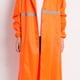 thumbnail image 4 of Chubasquero largo impermeable reflectante grueso Poncho reutilizable impermeable elegante chaqueta de lluvia larga para exteriores naranja XXXL, 4 of 5