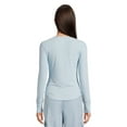 thumbnail image 3 of No Boundaries Juniors' Ribbed Henley Top with Long Sleeves, Sizes XS-XXXL, 3 of 5