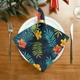 thumbnail image 2 of Coolnut Set of 1 Tropical Floral Summer Monstera Leaves Satin Napkin Square 20 Inches Table Napkins Soft Smooth Decorative Napkins for Wedding Banquet Party Decoration, 2 of 6