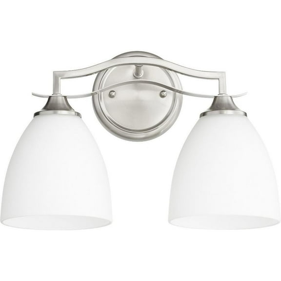 Irvine Reach 2 Light Bathroom Light in Bailey Street Home Home Collection Style 14.5 inches Wide By 9.75 inches High-Satin Nickel Finish-Satin Opal
