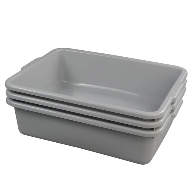 Platos de plástico Ggbin Commercial Bus Box/Lavabo, 13 L, paquete de 3