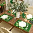 thumbnail image 4 of St. Patricks Day Placemats 12x18 Inches Set of 4, Shamrock Good Luck Spring Seasonal Farmhouse Burlap Green Indoor Kitchen Dining Table Mats Decorations for Home Party AP540-4, 4 of 5
