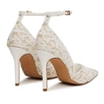 thumbnail image 4 of XYD Women Elegant Pointed Toe Pumps Floral Lace Bridal Ankle Strap Thin High Heels Evening Dress Shoes Size 7 White, 4 of 4