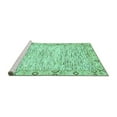 thumbnail image 2 of Ahgly Company Machine Washable Indoor Round Abstract Turquoise Blue Modern Area Rugs, 6' Round, 2 of 4