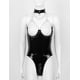 thumbnail image 5 of Body Sexy erótico con copa abierta para mujer, lencería de charol WetLook, cadena de Metal, Catsuit con cuello Halter y cremallera, ropa de dormir con entrepierna abierta, 5 of 5