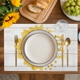 thumbnail image 4 of Yellow Sunflowers Placemats Set of 4, You Are My Sunshine Wood Rustic Placemats for Dining Table, Place Mats for Kitchen Tabletop, Waterproof Wipeable Dining Table Mats Set, 4 of 9