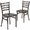 Natural Wood Seat/Clear Coated Metal Frame, variant on Flash Furniture 2 Pack HERCULES Series Silver Antique Finish with Clear Coat Ladder Back Metal Restaurant Chair - Natural Wood Seat