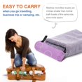 thumbnail image 4 of YFYANG Adult Microfiber Portable Travel Towel, Dreamy Purple Bubble Quick Dry Towel with Hiking Buckle PVC Pouch, 16" x 31.5", 4 of 6