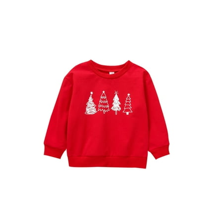 

Seyurigaoka Unisex Kids Christmas Sweatshirt Christmas Tree Print Pullover