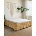 thumbnail image 2 of Orange Green Geometric Wrap Around Bed Skirts for Queen Bed 18" Drop,Bed Skirt with Adjustable Elastic Belt Dust Ruffle Bed Valance for Bedroom Hotel Abstract Moire Modern Vintage Bed Frame Cover, 2 of 7