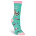 thumbnail image 1 of Women's Crew Socks - K Bell - Je Fais Ce Que Je Veux Turquoise (9-11), 1 of 1