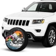 thumbnail image 2 of KAKALAD Mountain Surfing Waves Palm Trees 01 Spare Tire Cover Universal Vehicle Accessories Buckle Car Tools 14”in, 2 of 6