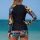 thumbnail image 3 of Traje de Baño de Mujer con Pantalones Cortos Traje de Buceo de Manga Larga, Traje de Baño de Surf Conservador con Almohadillas de Pecho Y sin Acero, 3 of 4