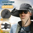 thumbnail image 4 of Outdoor Wide Brim Sun Hat with 2 Solar Fan Sun Bucket Hat for Men Women UPF 50+ Bucket Fishing & Beach Hat with Fan Built in, 4 of 9