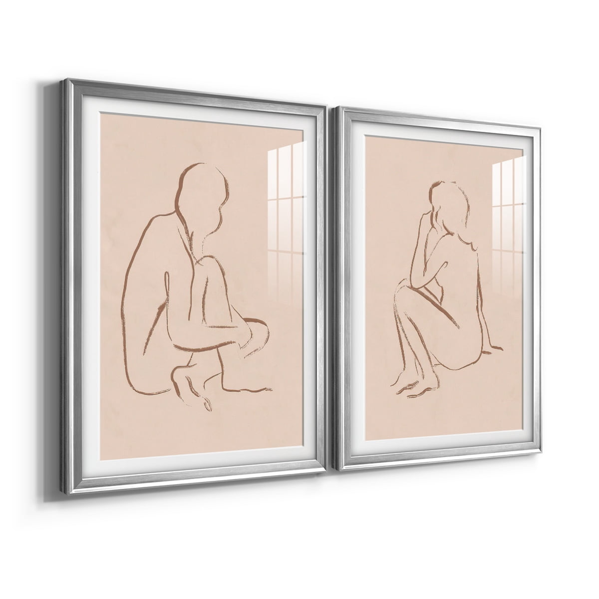 Wexford Home Sketched Pose I Premium Framed Print, 30.5" x 42.5" - Ready to Hang, Silver (Set of 2)