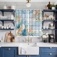 thumbnail image 2 of Blue Beach Coastal Kitchen Curtains Window Panels, Summer Nautical Coral Shell Botanical Vintage Insulated Window Treatment Curtain, Grommet Curtains for Bedroom/Living Room, 2 Piece 52"Wx84"L, 2 of 8