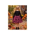 thumbnail image 6 of Girls Dress Black Pink Ghost Bat Long Sleeve Holiday Halloween Tulle Party Knee Length Dress 4 Years, 6 of 9