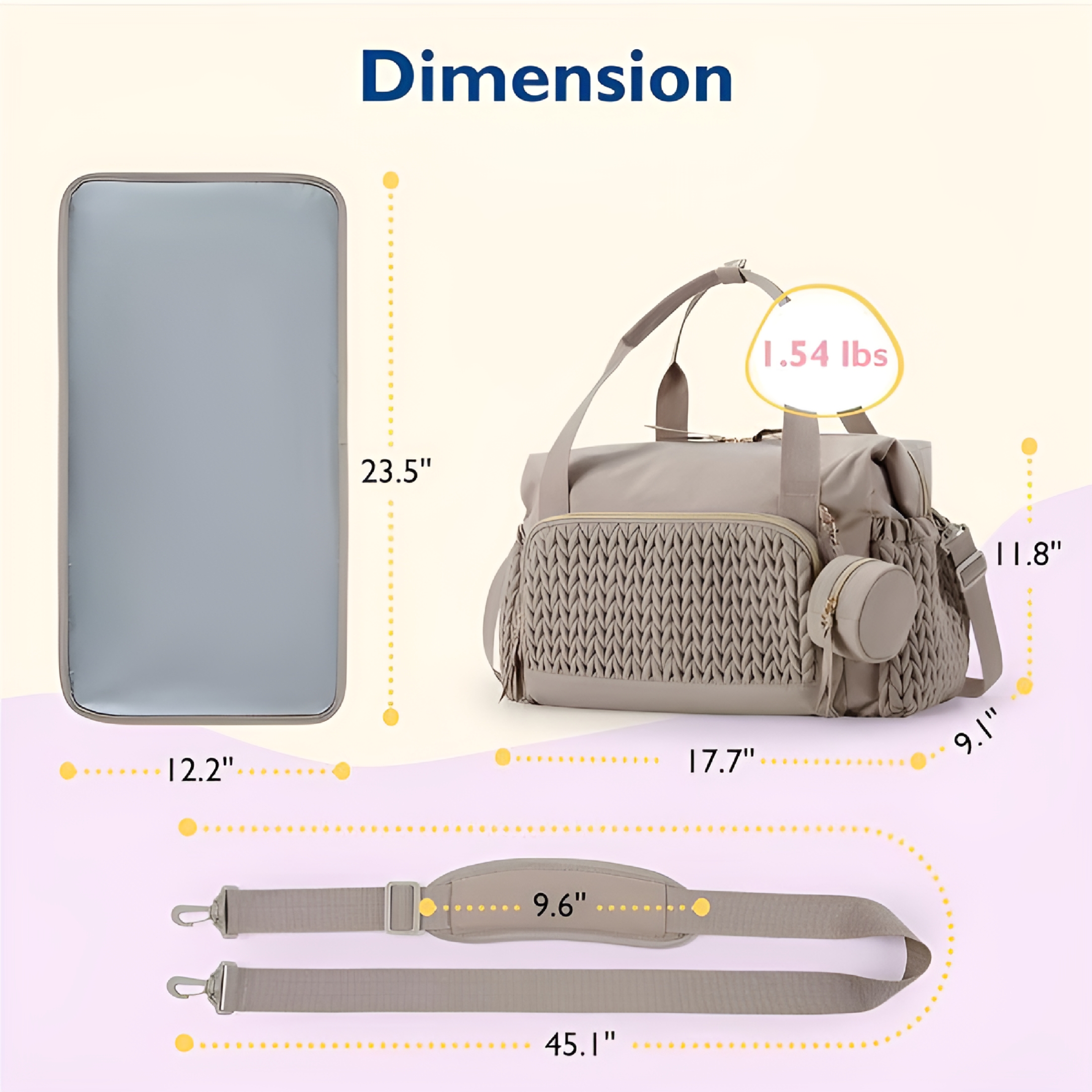 GASTROPOD 2026 New Diaper Bag Tote,Large Capacity Travel Diaper Bags,Hospital Bag for Labor Delivery,Baby Bag with Pacifier Case,Elegant Shoulder Bag,Large Duffle Bag