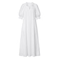 thumbnail image 5 of YuXingFu Plus Size Summer Dresses Mid-Length Collared Plus Size Womens Dress Short Sleeve A Line Casual Summer White S, 5 of 8