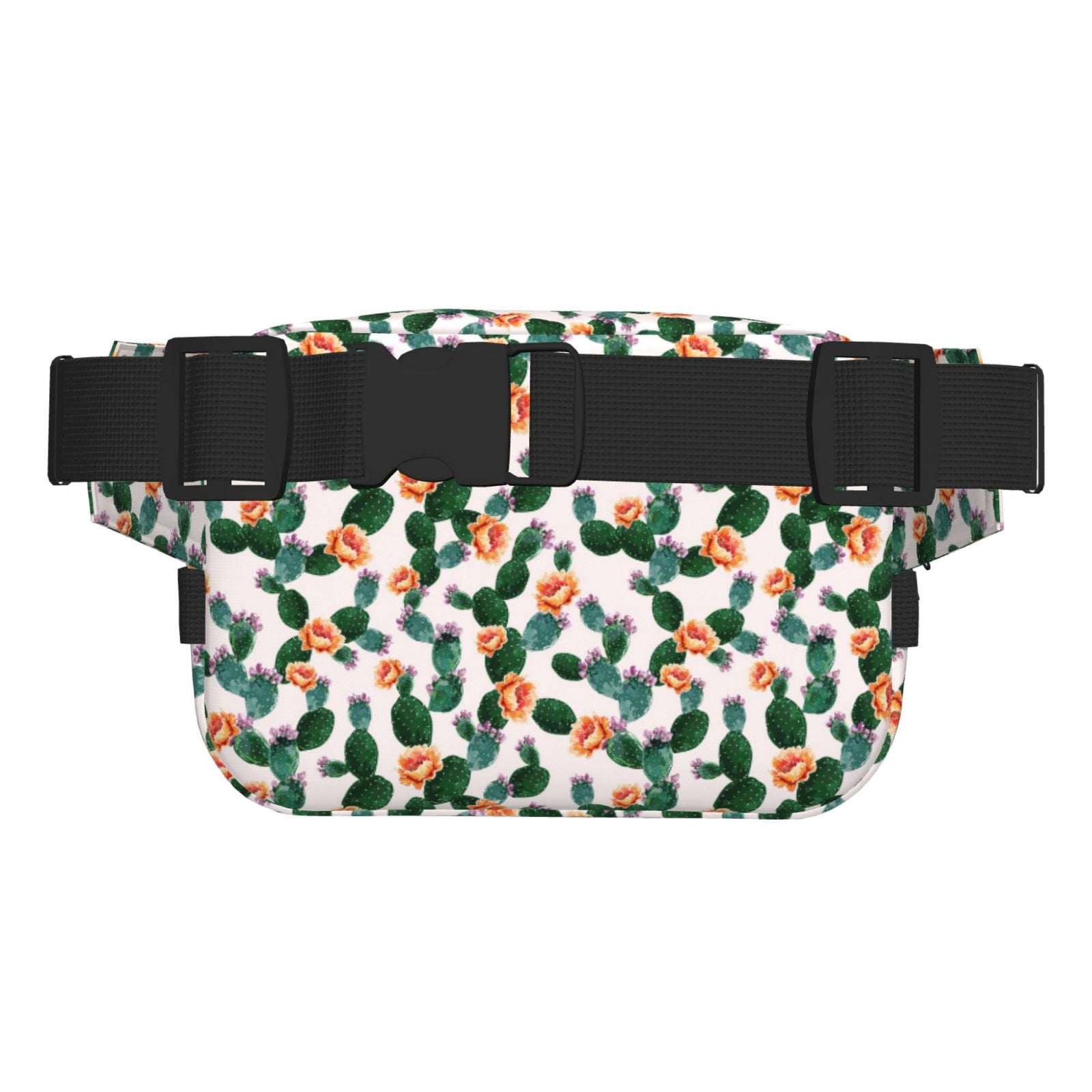Picia Cactuses Print Square Double-Layer Waist Bag Mini Adjustable Waist Belt Bag Exercise Running Travel Hiking