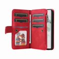 thumbnail image 2 of Zipper Wallet Case for Google Pixel 7 Large Capacity Card Slots Holder Magnetic Clasp Cover, Luxury PU Leather Anti-Shock Flip Folio Case with Kickstand Wrist Strap Handbag Protective Case,Red, 2 of 8