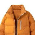 thumbnail image 4 of Mrmaere Men's Puffer Jacket Full-Zip Contrast Zipper Quilted Warm Outerwear for Daily & Cold-Weather Orange S, 4 of 4